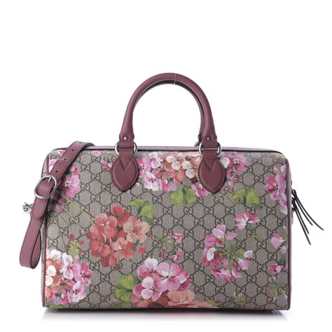 Gucci GG Supreme Monogram Blooms Zipper Medium Beige 